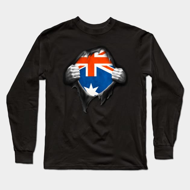 Australia Flag Australian Roots DNA Pride Gift Long Sleeve T-Shirt by nikolayjs